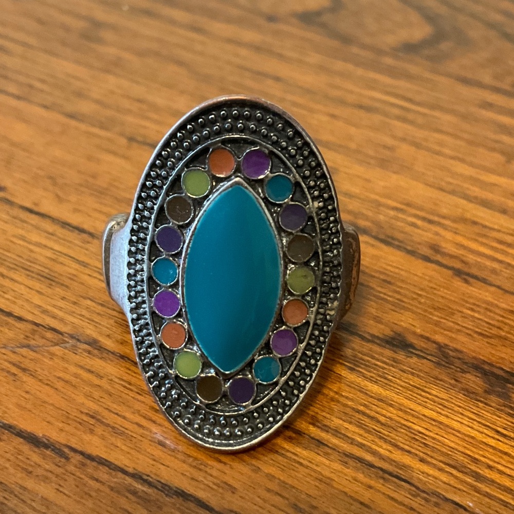 Colorful Oval Statement Ring